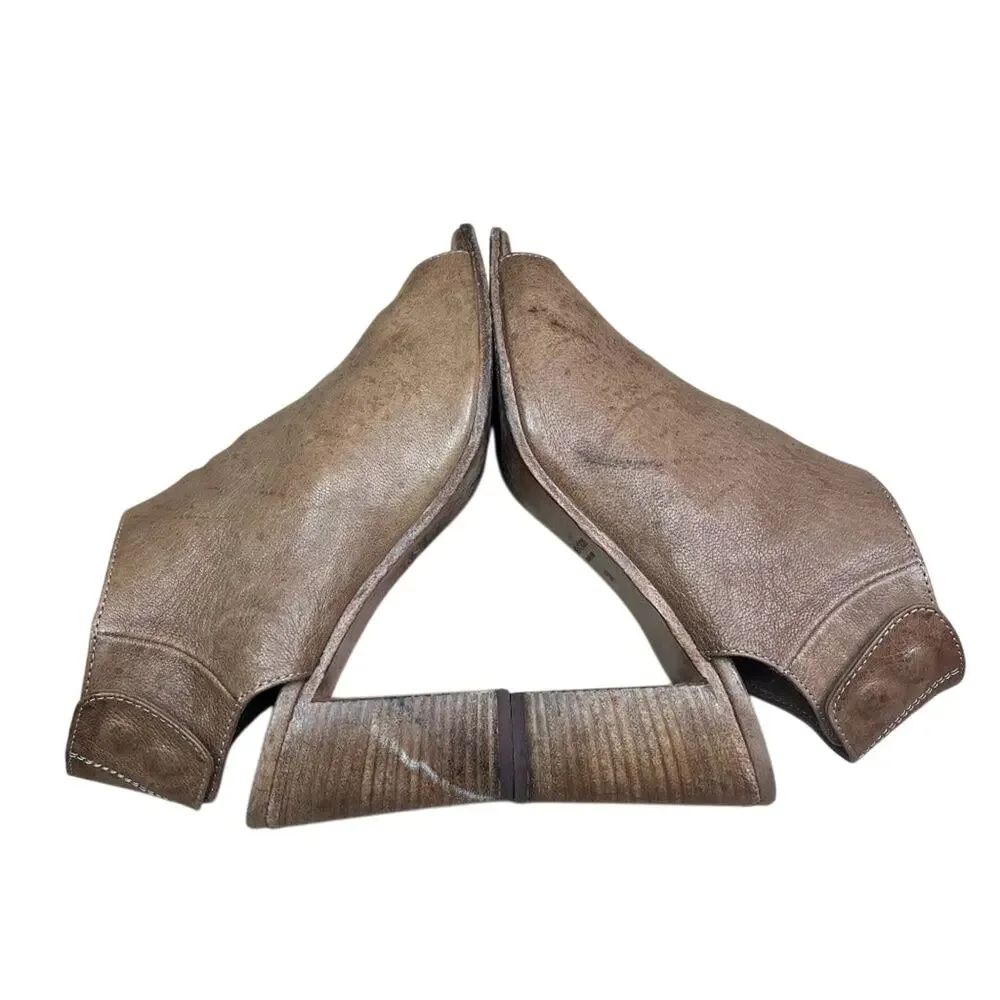 Mimosa Sandal Bootie Women's Size 8.5 Brown Leather Peep Toe 3.5